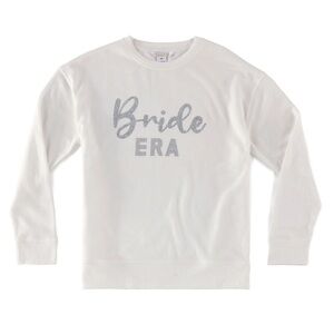Shiraleah White and Silver Sequin Bride Era Sweatshirt